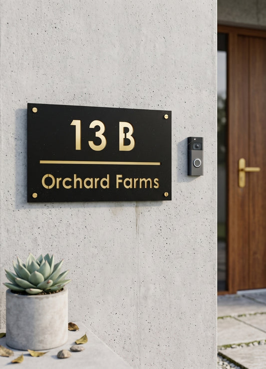 Classic Black & Gold Name Plate