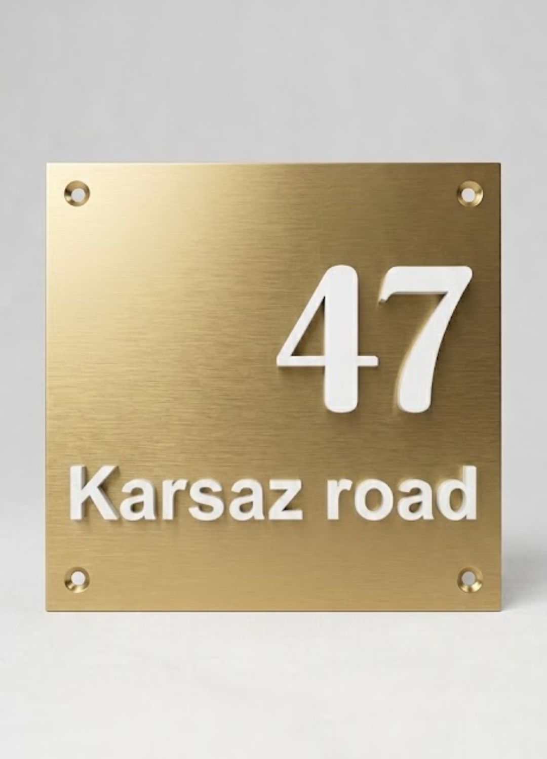 Golden Modern Name Plate