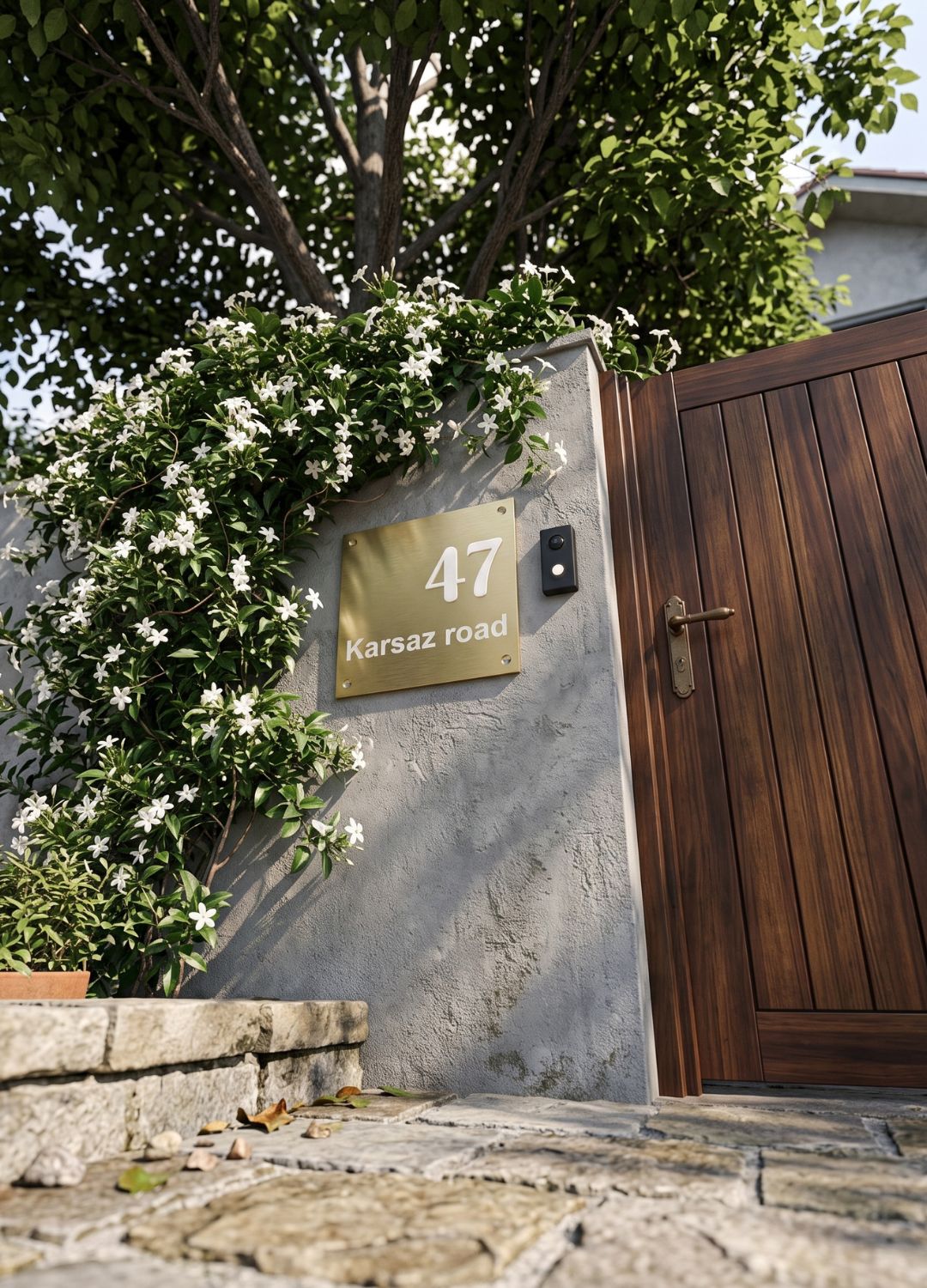 Golden Modern Name Plate