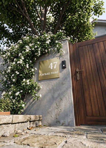Golden Modern Name Plate