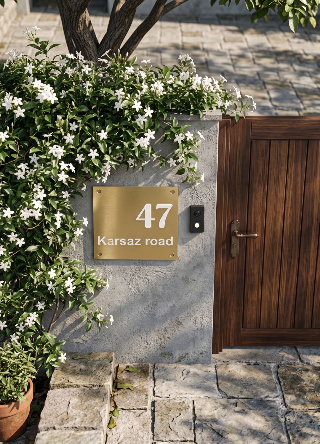 Golden Modern Name Plate