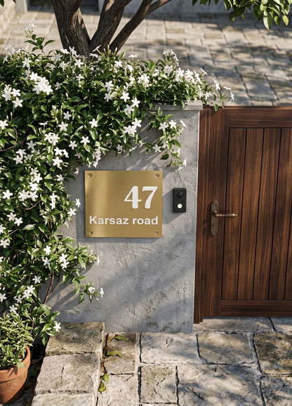 Golden Modern Name Plate