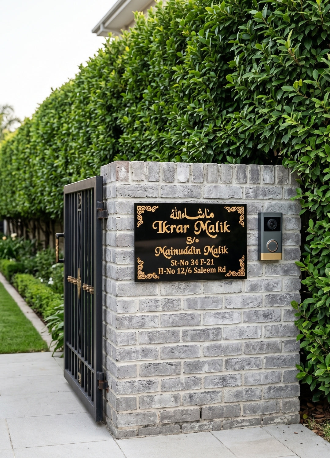 Black & Gold-Tone Engraved Name Plate