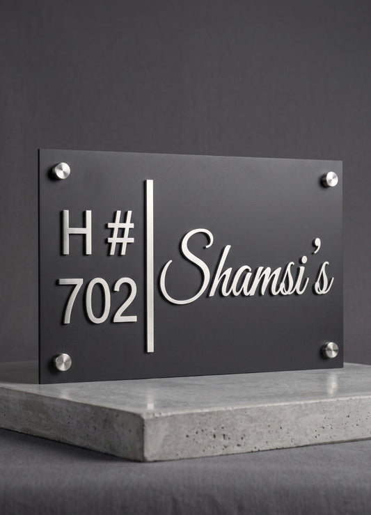 Silver-Tone Raised Acrylic Name Plate