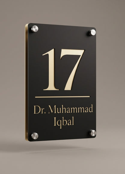 Noir Gold Name Plate