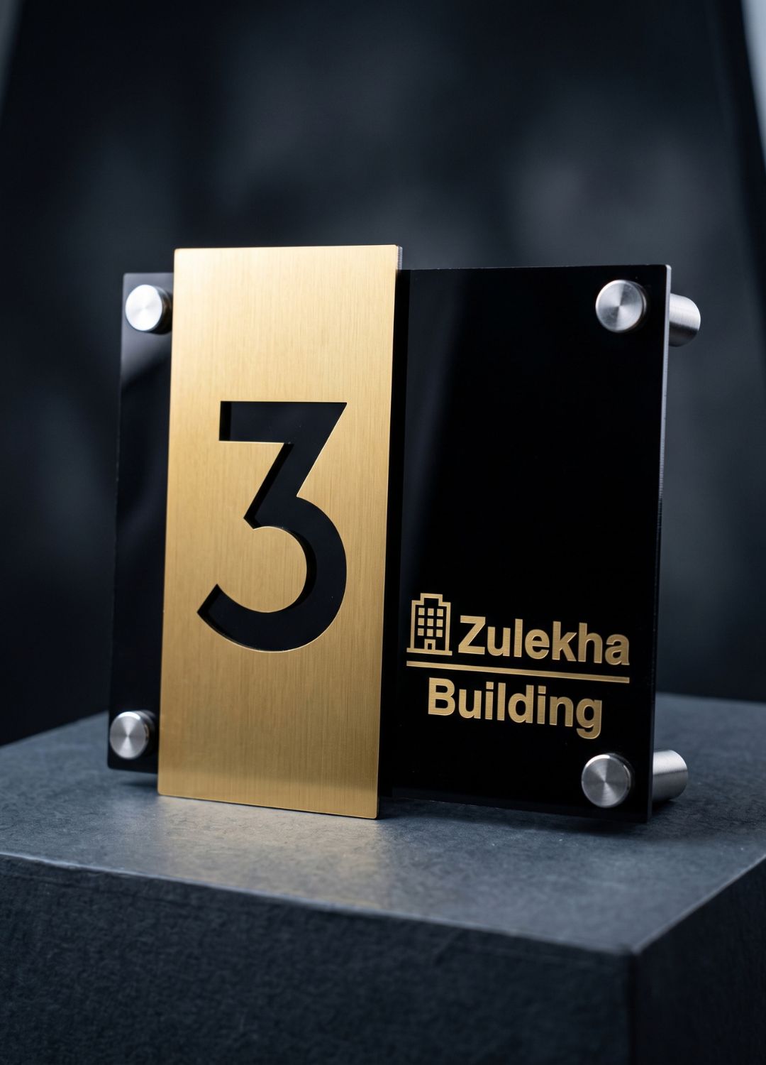 Black & Gold Prestige Name Plate