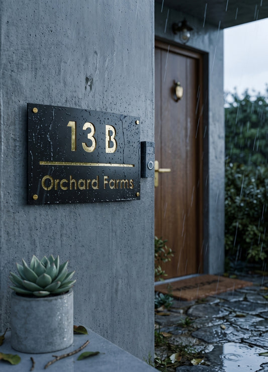 Classic Black & Gold Name Plate