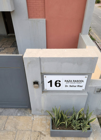 White Desk Name Plate