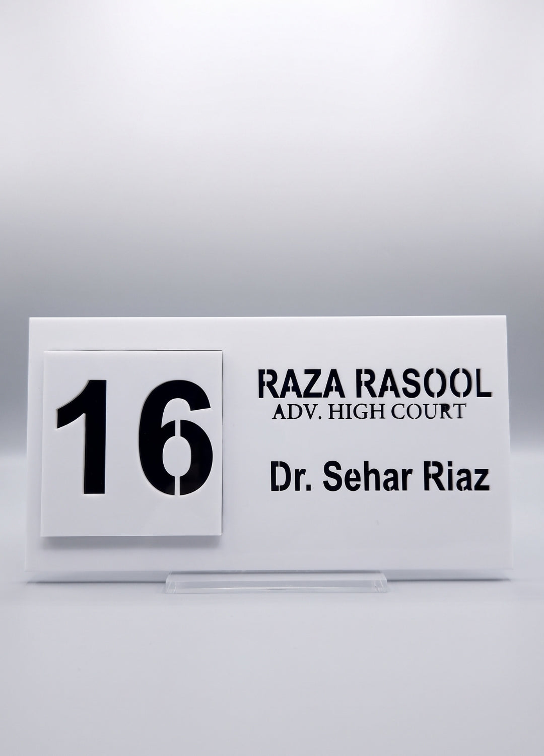 White Desk Name Plate