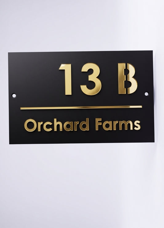 Classic Black & Gold Name Plate