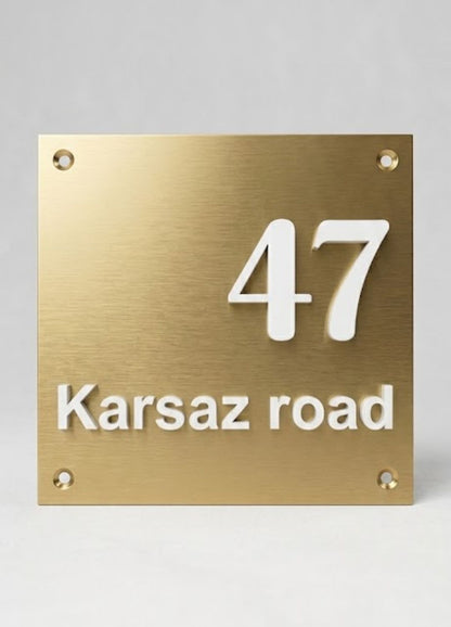 Golden Modern Name Plate