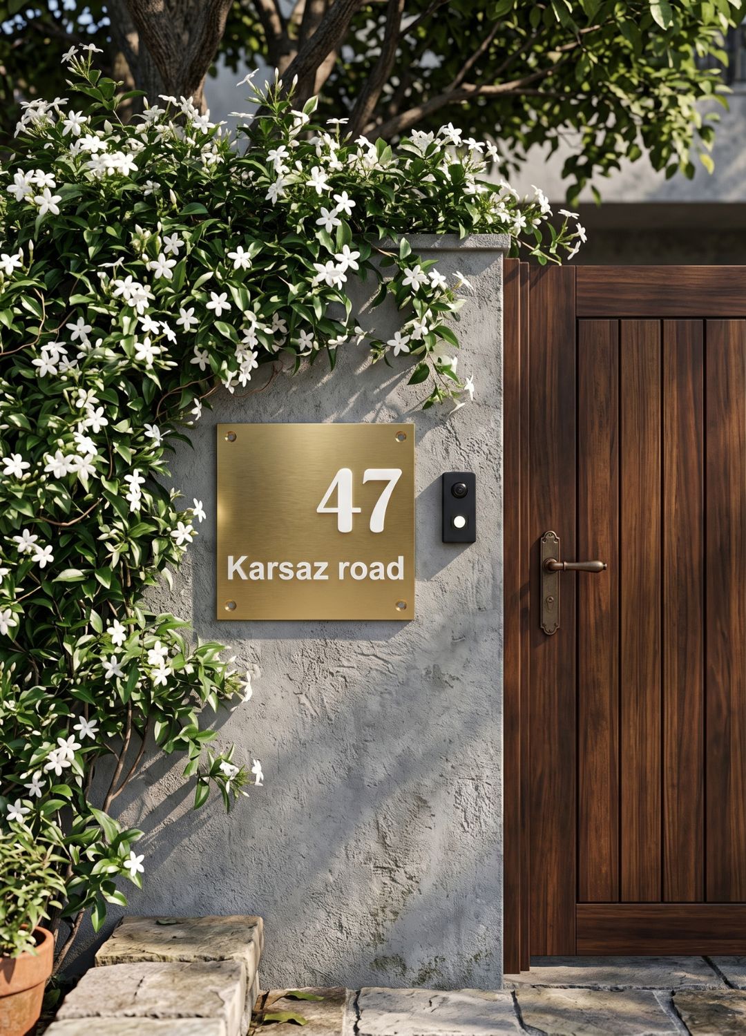 Golden Modern Name Plate