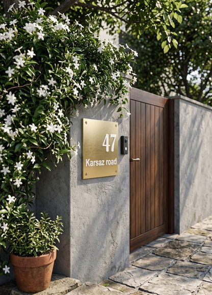 Golden Modern Name Plate