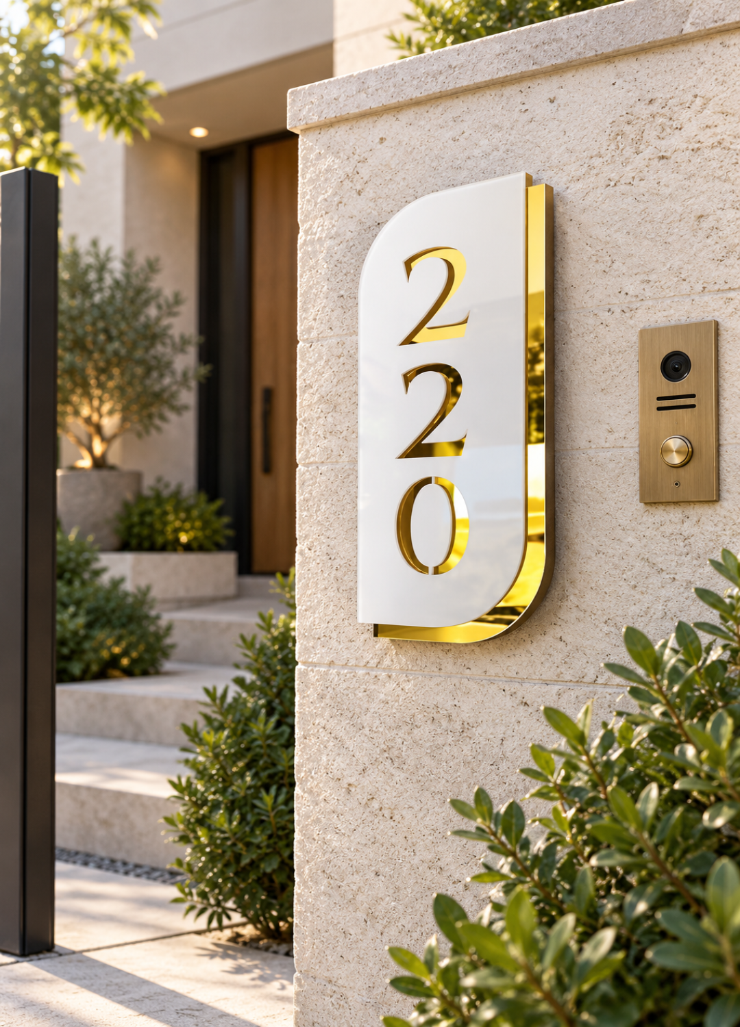 Mirror Curve House Number Plate