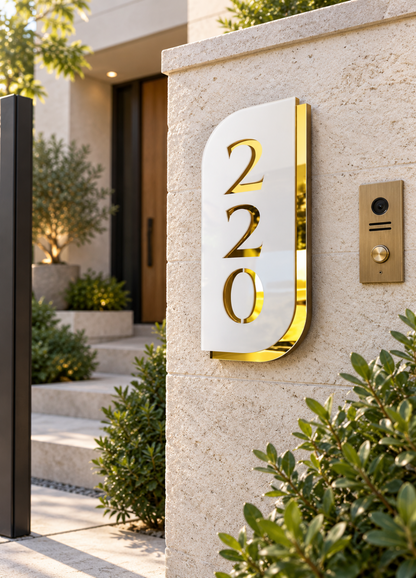Mirror Curve House Number Plate